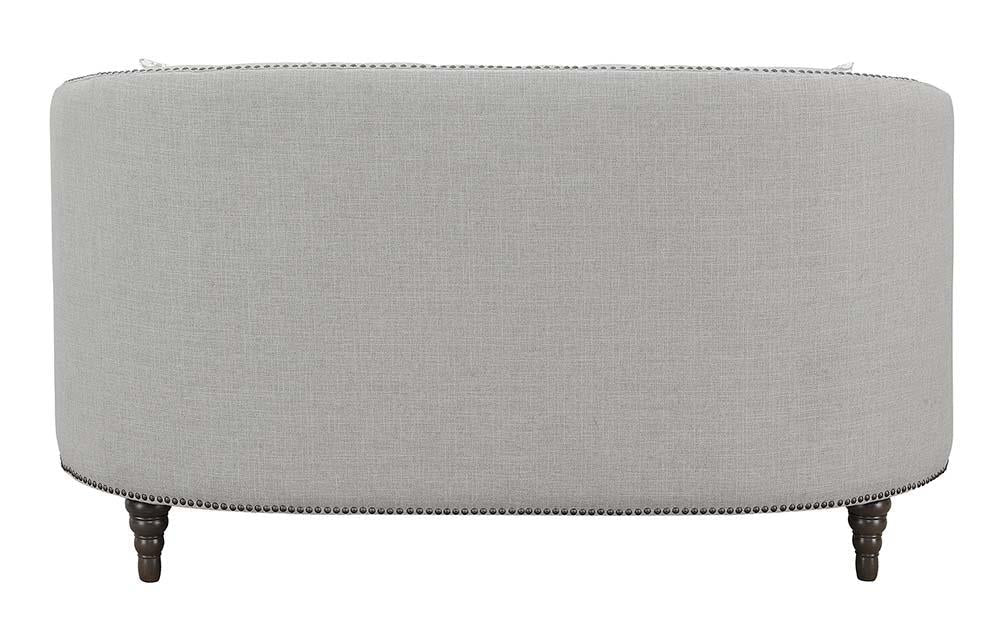 Avonlea Sloped Arm Upholstered Loveseat Trim Gray