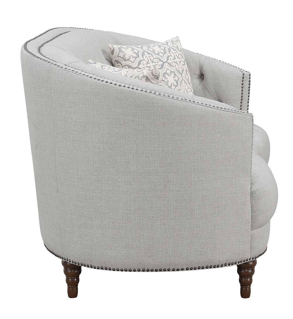 Avonlea Sloped Arm Upholstered Loveseat Trim Gray