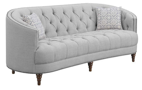 Avonlea Sloped Arm Upholstered Sofa Trim Gray