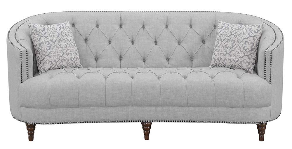 Avonlea Sloped Arm Upholstered Sofa Trim Gray