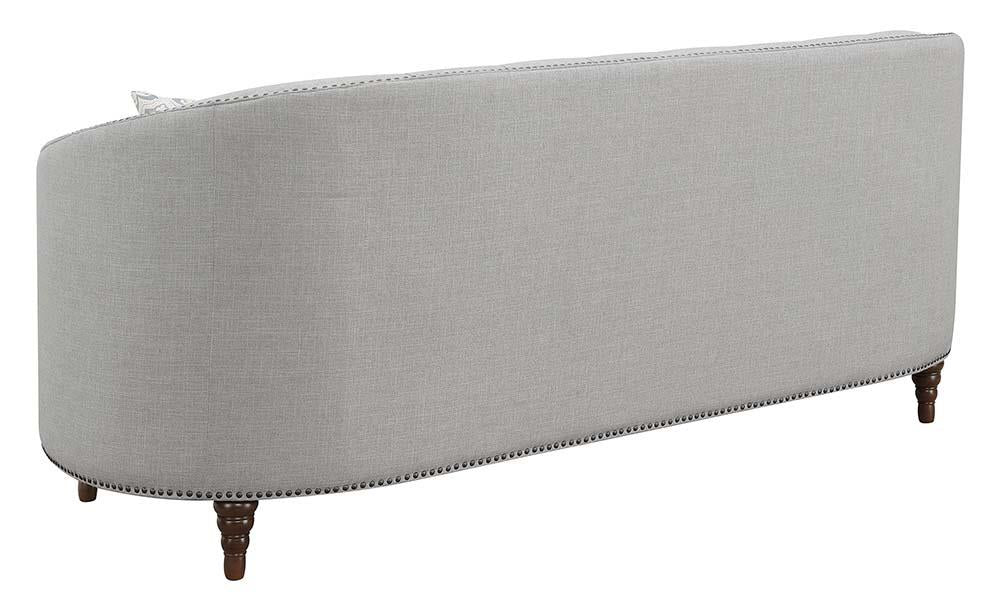 Avonlea Sloped Arm Upholstered Sofa Trim Gray