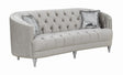 Avonlea Upholstered Sloped Arm Sofa Grey Velvet by Coaster at Eve Furniture