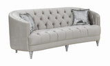 Avonlea Upholstered Sloped Arm Sofa Grey Velvet by Coaster at Eve Furniture