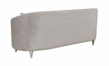 Avonlea Upholstered Sloped Arm Sofa Grey Velvet by Coaster at Eve Furniture