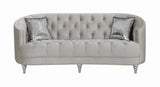 Avonlea Upholstered Sloped Arm Sofa Grey Velvet by Coaster at Eve Furniture