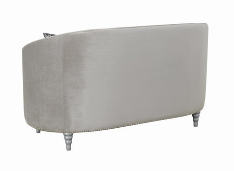 Avonlea Gray Sloped Arm Tufted Loveseat by Coaster at Eve Furniture