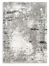 Aworley Gray/White Large Rug