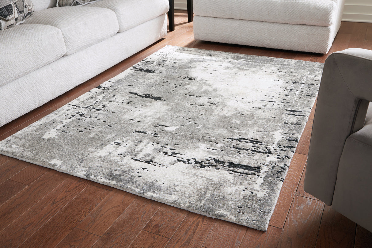 Aworley Gray/White Large Rug