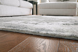 Aworley Gray/White Large Rug