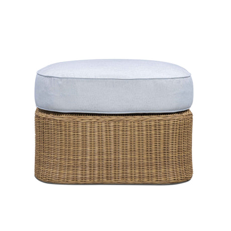 Axel Blue Boucle Outdoor Ottoman by TOV Furniture at Eve Furniture