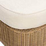 Axel Cream Boucle Outdoor Ottoman by TOV Furniture at Eve Furniture