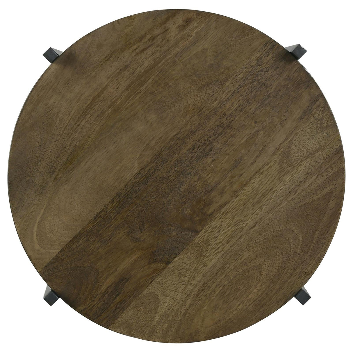 Axel Natural/Gunmetal Round Accent Table with Open Shelf