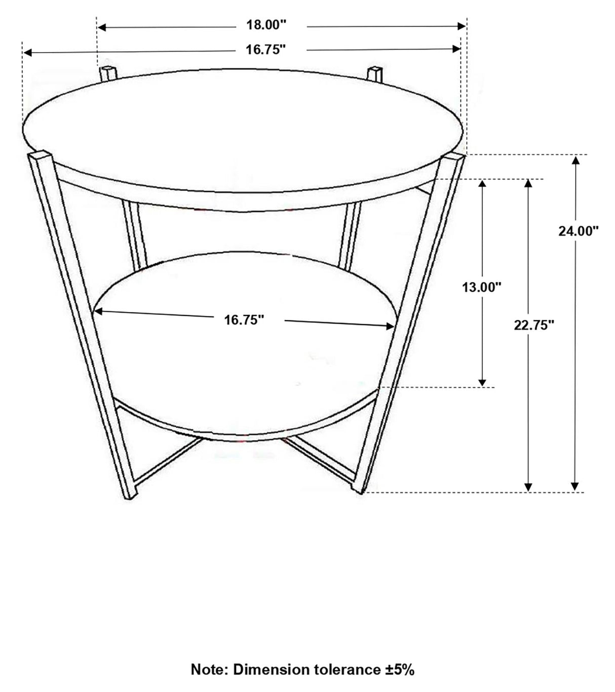 Axel Natural/Gunmetal Round Accent Table with Open Shelf