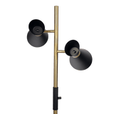 Axis Brassed Gold Floor Lamp with 4-Way Switch Double Spots with Metal Base