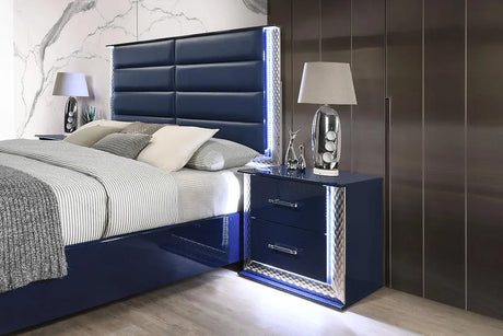 Aya Led Dark Navy Platform Bedroom Set by New Era Innovations at Eve Furniture