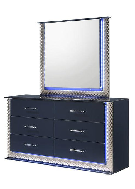 Aya Led Dark Navy Platform Bedroom Set by New Era Innovations at Eve Furniture