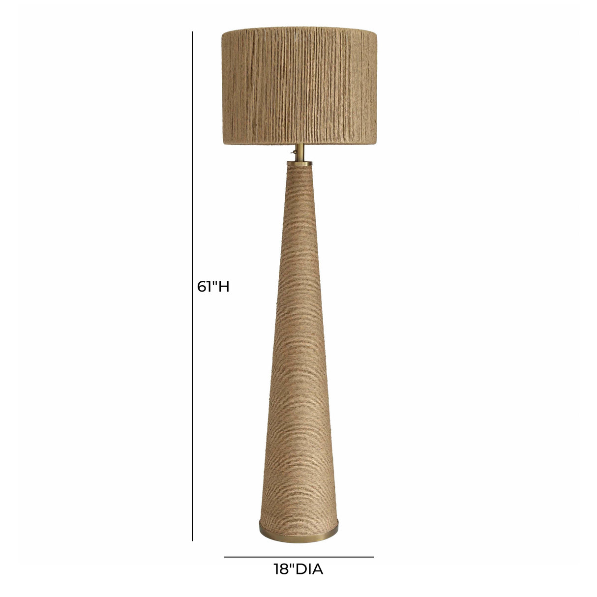Aya Natural Jute Floor Lamp by TOV Furniture at Eve Furniture