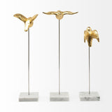 Aya Set of 3 11L x 4W Gold Metal Decorative Birds by Mercana at Eve Furniture