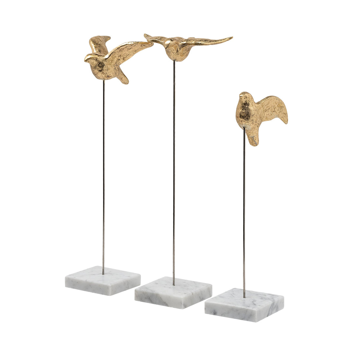 Aya Set of 3 11L x 4W Gold Metal Decorative Birds by Mercana at Eve Furniture