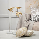 Aya Set of 3 Gold Metal Decorative Birds by Mercana at Eve Furniture