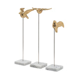 Aya Set of 3 Gold Metal Decorative Birds by Mercana at Eve Furniture