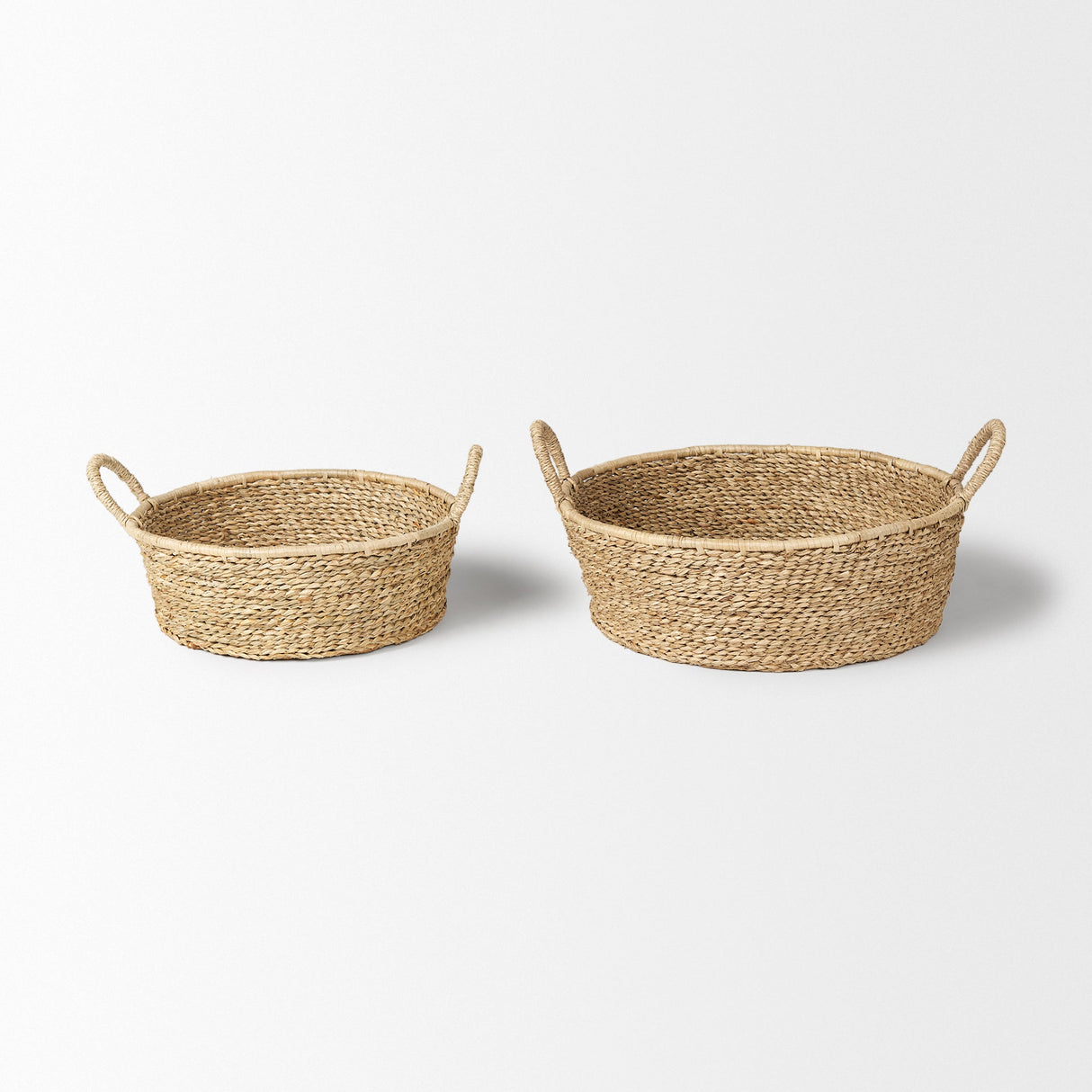 Ayanna Set of 2 Deep Nesting Seagrass Baskets w/ Handles by Mercana at Eve Furniture