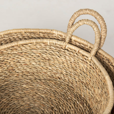 Ayanna Set of 2 Deep Nesting Seagrass Baskets w/ Handles by Mercana at Eve Furniture
