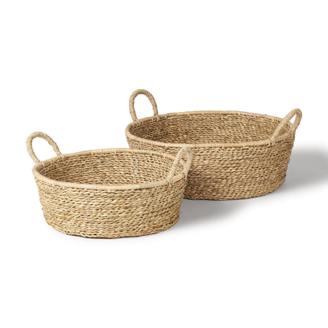 Ayanna Set of 2 Deep Nesting Seagrass Baskets w/ Handles by Mercana at Eve Furniture
