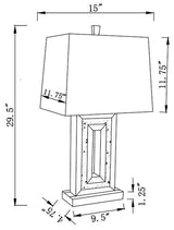 Ayelet Table Lamp with Square Shade White/Mirror