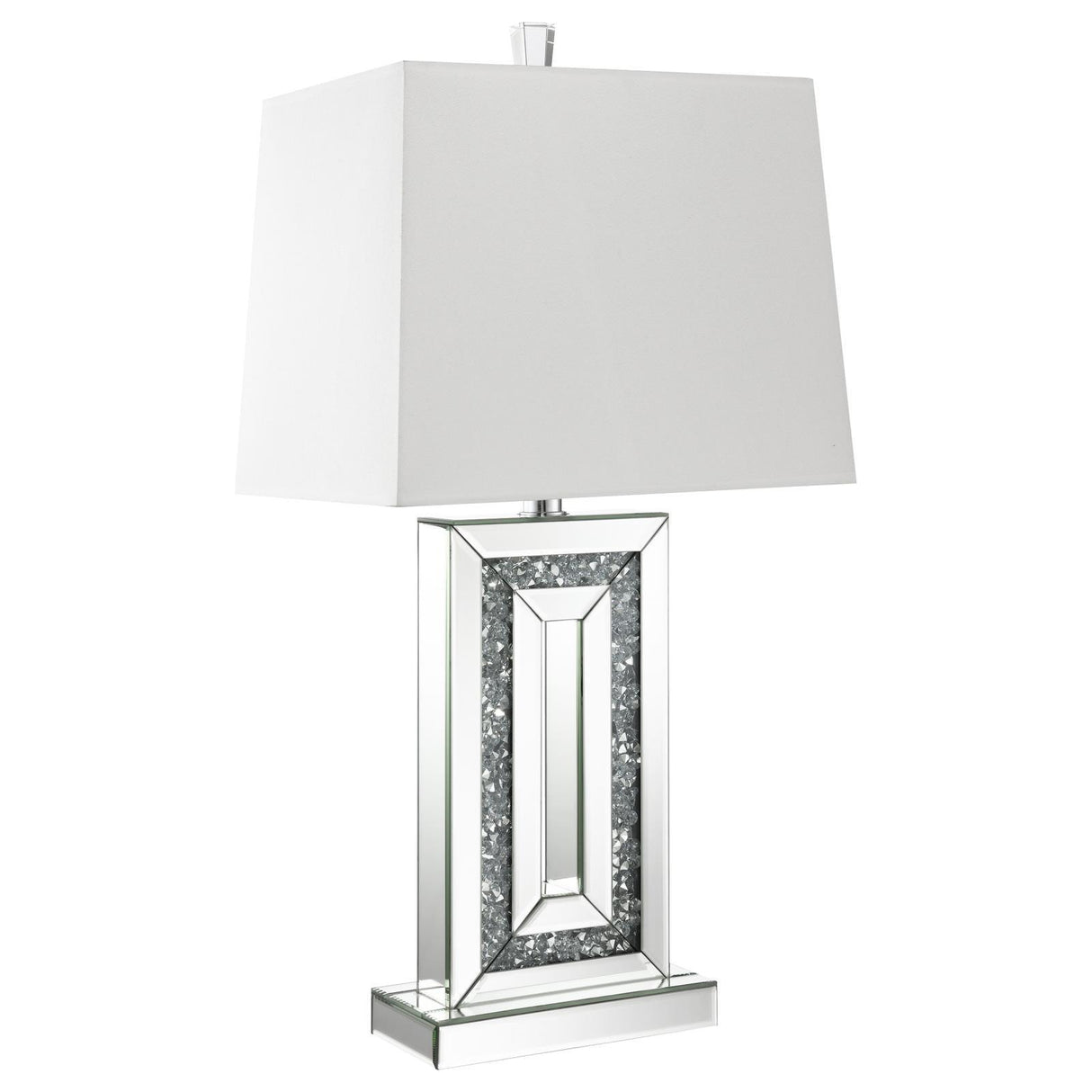Ayelet White and Mirror Table Lamp with Square Shade by Coaster at Eve Furniture
