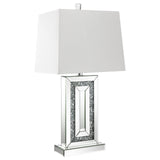 Ayelet White and Mirror Table Lamp with Square Shade by Coaster at Eve Furniture