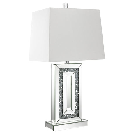 Ayelet White and Mirror Table Lamp with Square Shade by Coaster at Eve Furniture