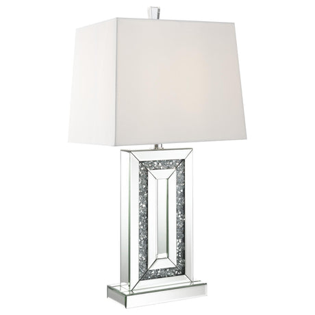 Ayelet White and Mirror Table Lamp with Square Shade by Coaster at Eve Furniture