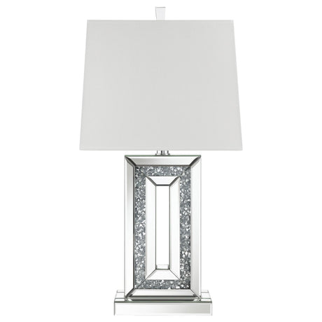 Ayelet White and Mirror Table Lamp with Square Shade by Coaster at Eve Furniture