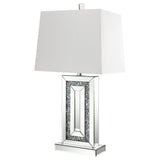 Ayelet White and Mirror Table Lamp with Square Shade by Coaster at Eve Furniture