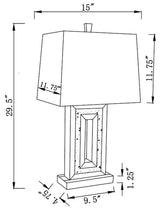 Ayelet White and Mirror Table Lamp with Square Shade by Coaster at Eve Furniture