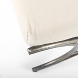 Ayla 55L x 17.6W x 18H Cream Fabric Seat W/ Antique Nickel Frame Bench by Mercana at Eve Furniture