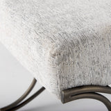 Ayla 55L x 17.6W x 18H Dark Gray Fabric Seat W/ Dark Nickel Metal Frame Bench by Mercana at Eve Furniture