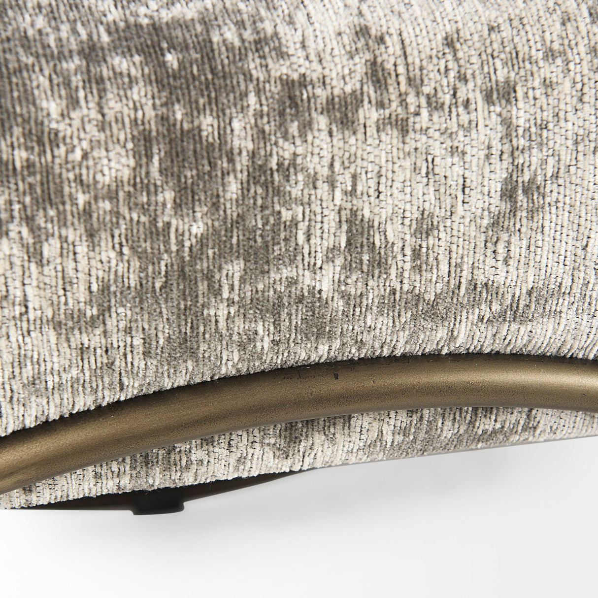 Ayla 55L x 17.6W x 18H Light and Dark Gray Fabric Seat W/ Antique Gold Metal Frame Bench by Mercana at Eve Furniture