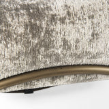 Ayla 55L x 17.6W x 18H Light and Dark Gray Fabric Seat W/ Antique Gold Metal Frame Bench by Mercana at Eve Furniture