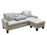 Ayla Black Velvet Reversible Sofa Chaise