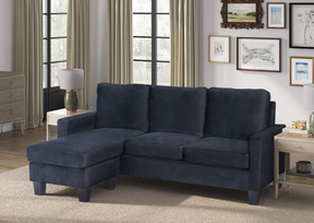 Ayla Black Velvet Reversible Sofa Chaise by Homelegance at Eve Furniture