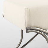 Ayla Cream Fabric Seat W/ Antique Nickel Frame Bench by Mercana at Eve Furniture
