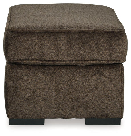 Aylesworth Chocolate Ottoman by Ashley at Eve Furniture