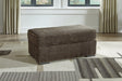 Aylesworth Chocolate Ottoman by Ashley at Eve Furniture
