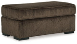 Aylesworth Chocolate Ottoman by Ashley at Eve Furniture