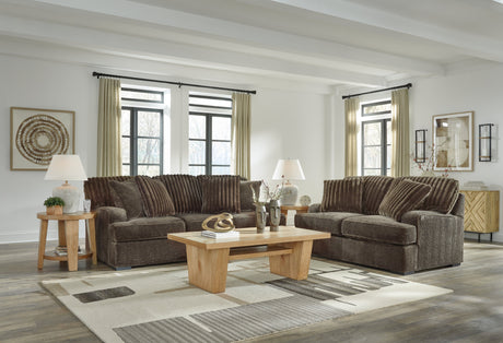 Aylesworth Chocolate Sofa and Loveseat by Ashley at Eve Furniture