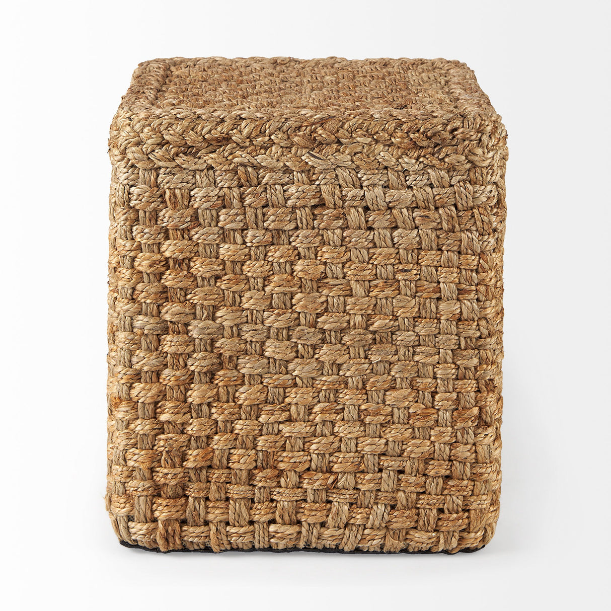 Aylin Square Brown Jute Pouf by Mercana at Eve Furniture