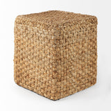 Aylin Square Brown Jute Pouf by Mercana at Eve Furniture