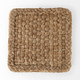 Aylin Square Brown Jute Pouf by Mercana at Eve Furniture